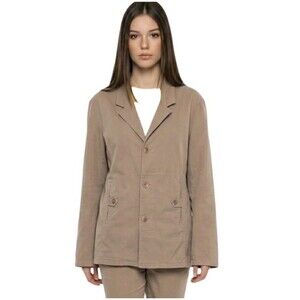 VTG Women's Size 4 Denim Jacket Beige 3 Buttons Womyn